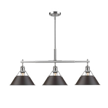 Golden 3306-LP PW-RBZ - Yep by Golden Lighting Orwell 3-light Island Light in Pewter and Rubbed Bronze shade
